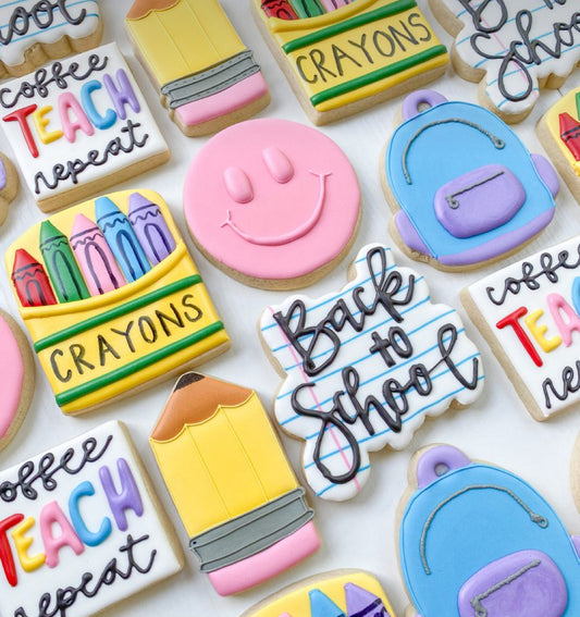 Back to School decorated sugar cookies